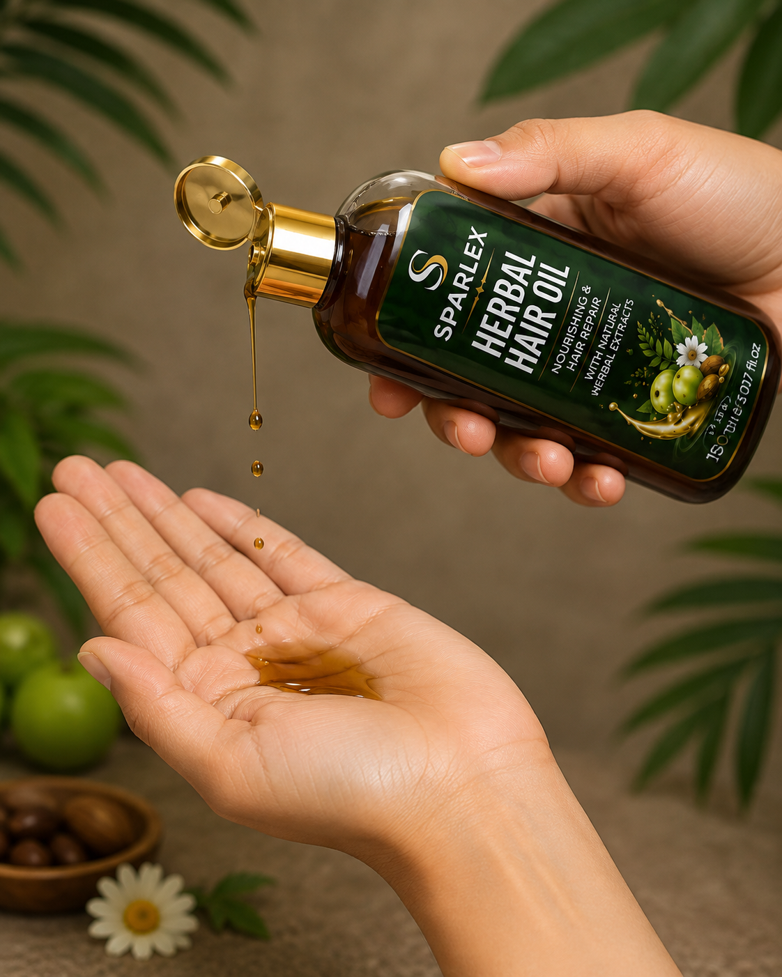 SPARLEX Herbal Hair Treatment Set | Shampoo + Hair Oil + Hair Serum