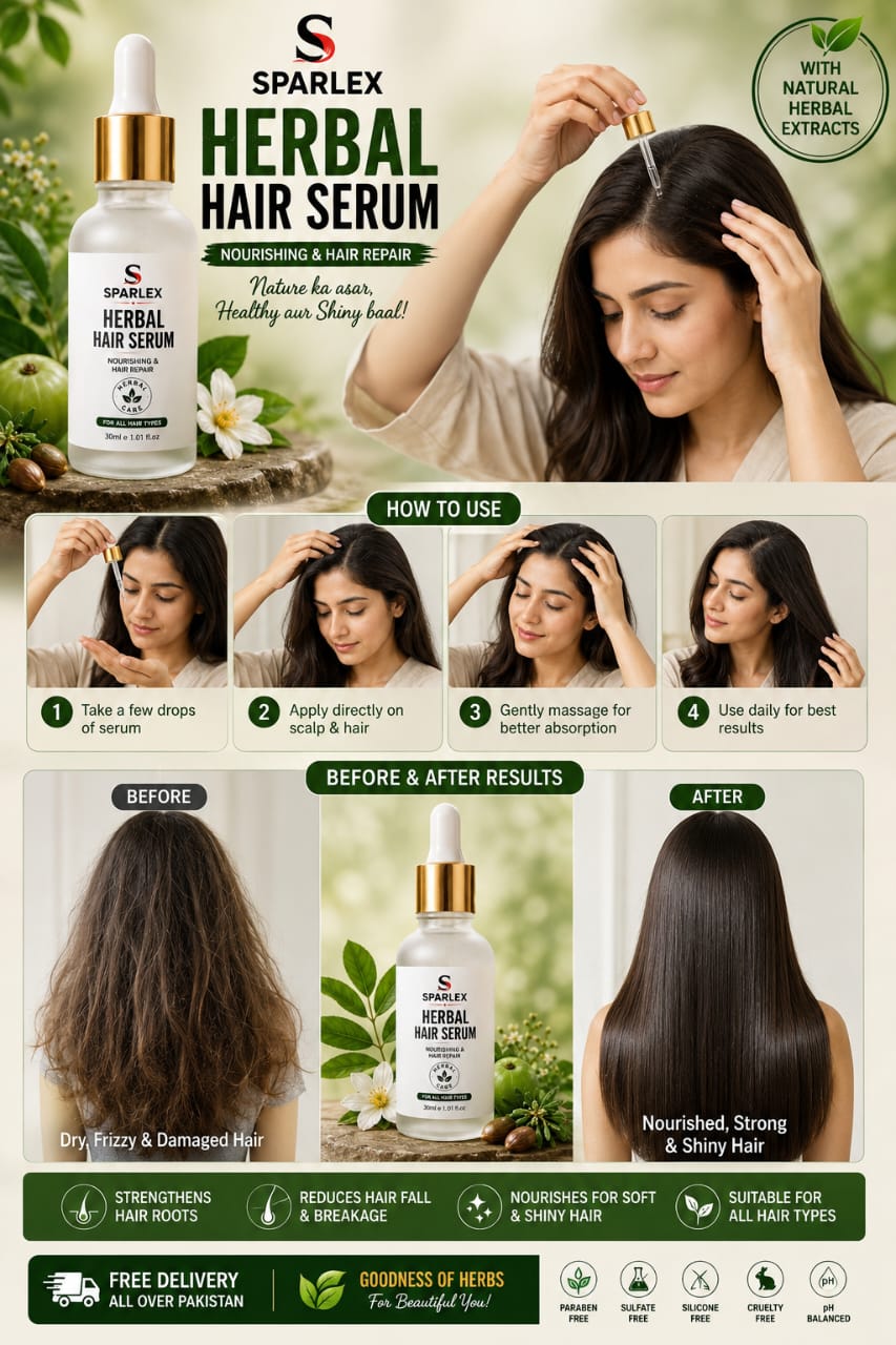 SPARLEX Herbal Hair Treatment Set | Shampoo + Hair Oil + Hair Serum